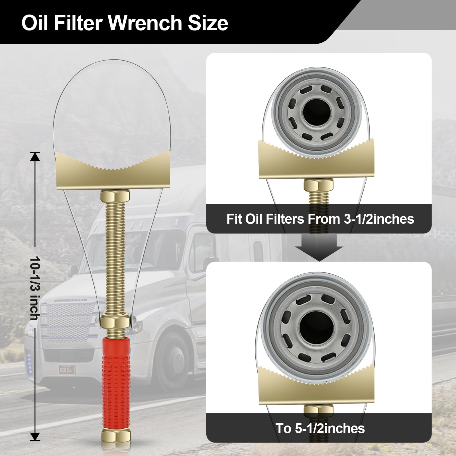Adjustable Oil Filter Wrench — 3.5–5.5 in · steel — detail 2