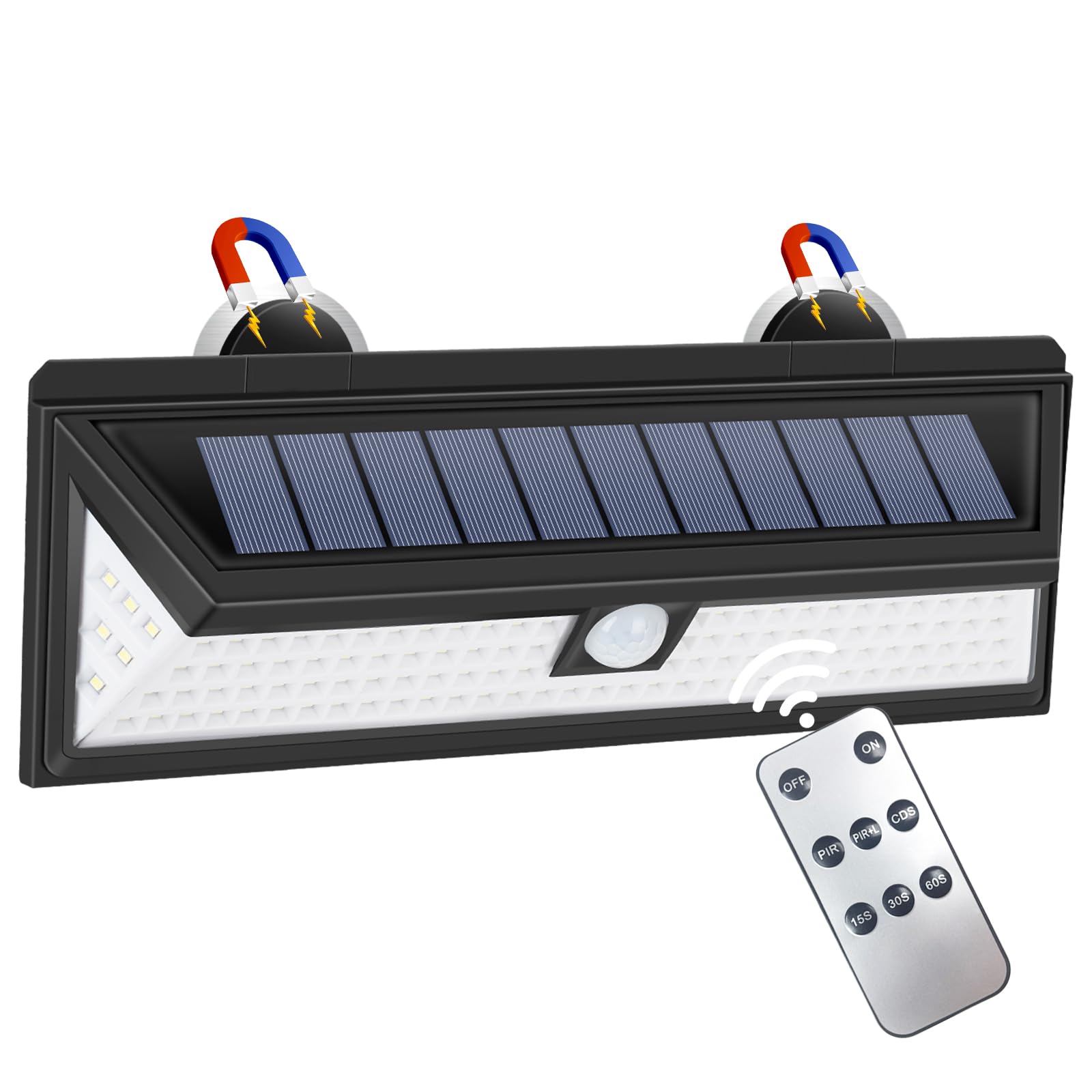 118-LED Magnetic Solar RV Light — 2400 mAh · motion sensor