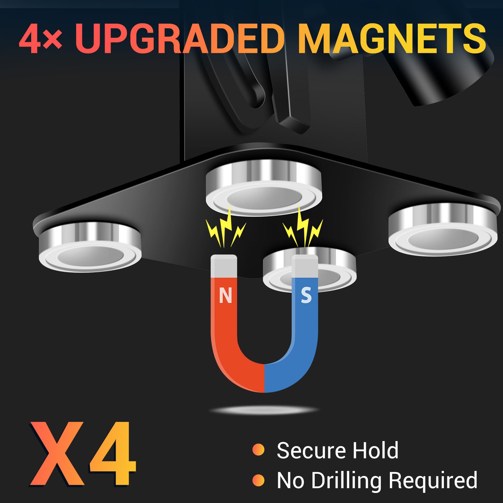 Magnetic Fifth-Wheel Flag Mount Kit — With 5 ft stainless-steel pole — detail 2