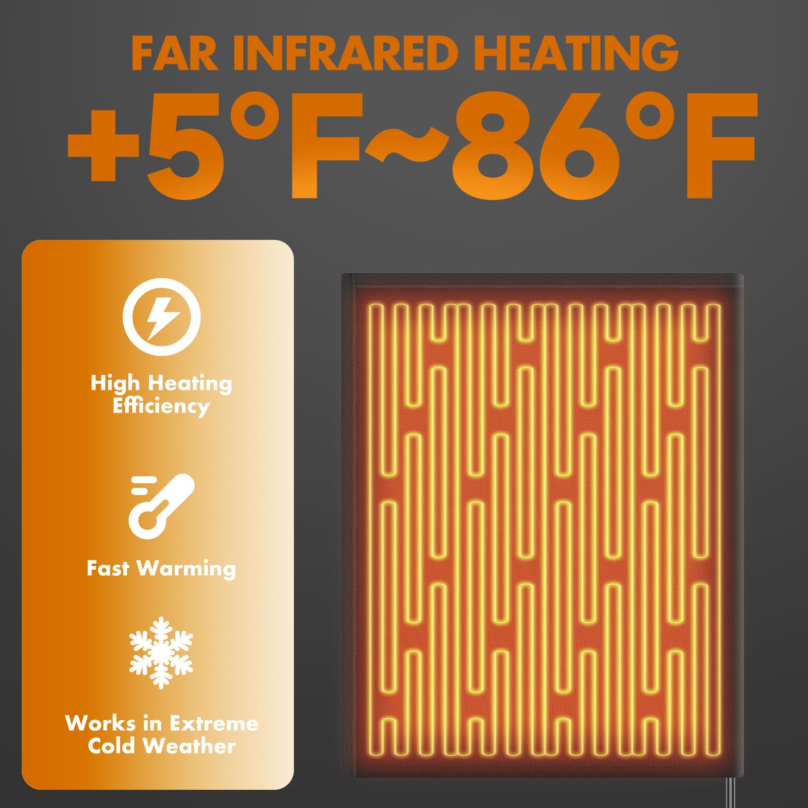Compact Heated Outdoor Faucet Cover — 8.6 × 6.7 in · 12 W — detail 2