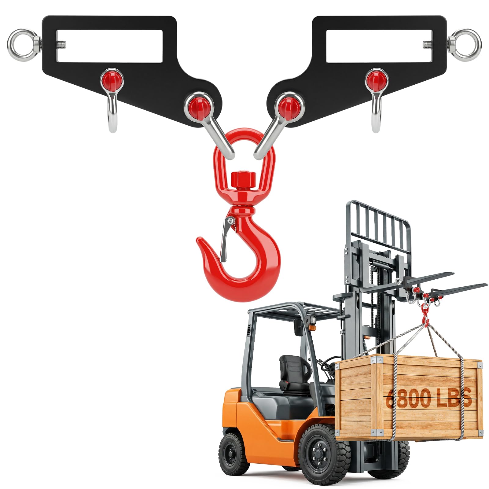 Forklift Lifting Hook — Forged steel · swivel hook