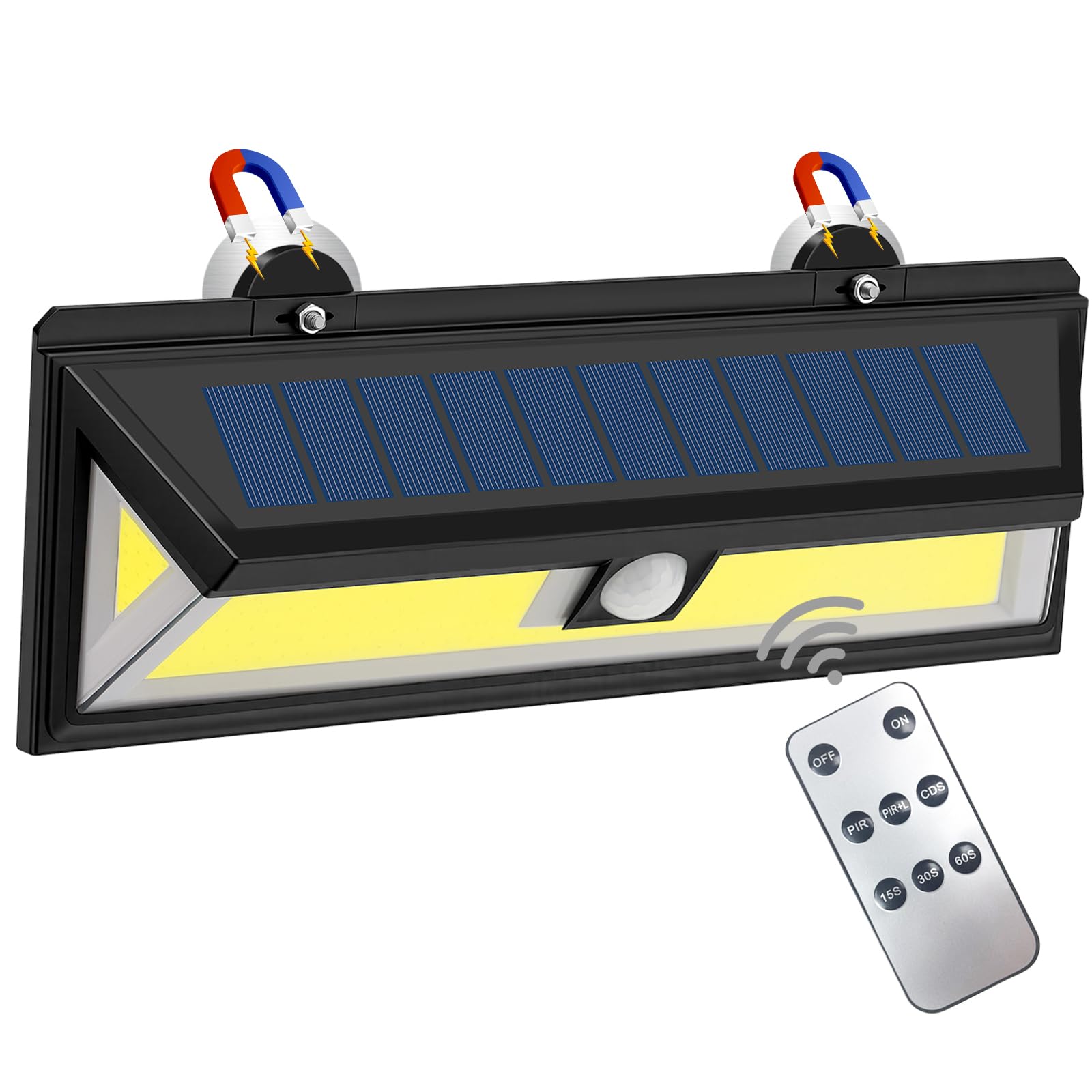 COB Magnetic Solar RV Light — 180 COB LEDs · remote control